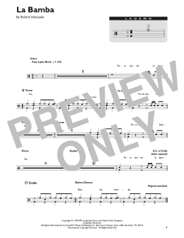 page one of La Bamba (Drum Chart)