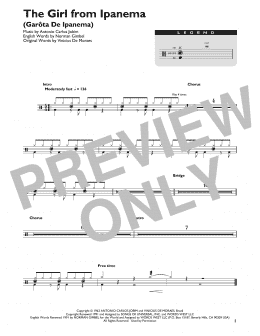 page one of The Girl From Ipanema (Garota De Ipanema) (Drum Chart)