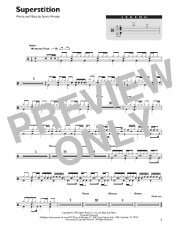 page one of Superstition (Drum Chart)