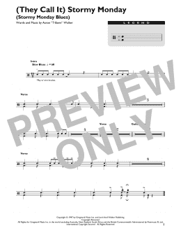 page one of (They Call It) Stormy Monday (Stormy Monday Blues) (Drum Chart)