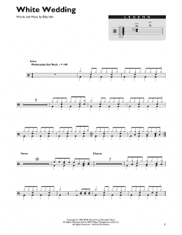 page one of White Wedding (Drum Chart)