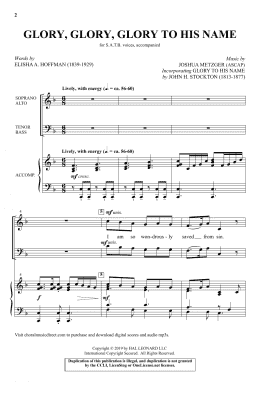 page one of Glory, Glory, Glory To His Name (SATB Choir)