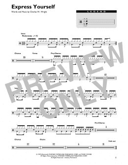 page one of Express Yourself (Drum Chart)