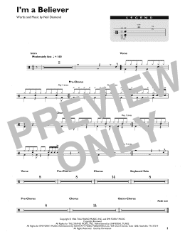 page one of I'm A Believer (Drum Chart)