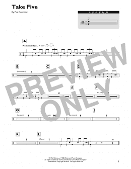 page one of Take Five (Drum Chart)