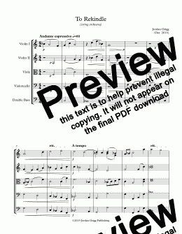 page one of To Rekindle (string orchestra) - Score and parts