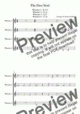 page one of The First Noel for 8 Notes Diatonic Boomwhackers 