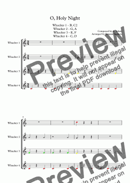 page one of O Holy Night for 8 Notes Diatonic Boomwhackers 