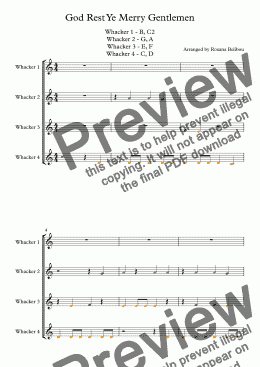 page one of God Rest Ye Merry Gentlemen for 8 Notes Diatonic Boomwhackers 