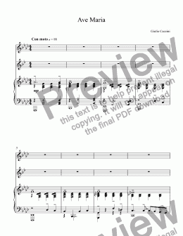 page one of Caccini, Giulio - Ave Maria - Bb trumpet, flute, piano