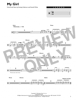 page one of My Girl (Drum Chart)