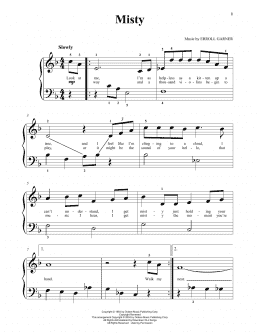 page one of Misty (Beginning Piano Solo)