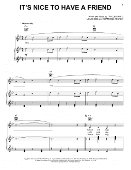 page one of It's Nice To Have A Friend (Piano, Vocal & Guitar Chords (Right-Hand Melody))