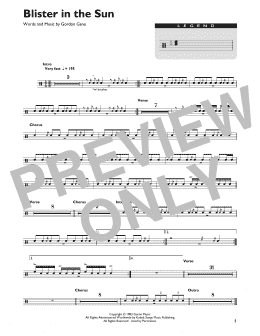 page one of Blister In The Sun (Drum Chart)