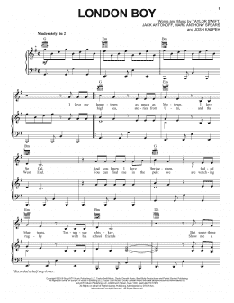 page one of London Boy (Piano, Vocal & Guitar Chords (Right-Hand Melody))