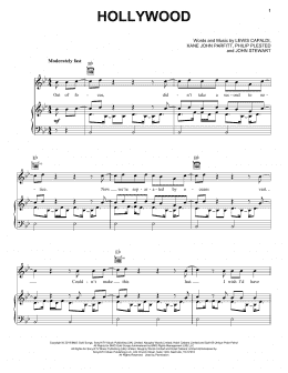 page one of Hollywood (Piano, Vocal & Guitar Chords (Right-Hand Melody))