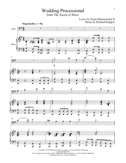 page one of Wedding Processional (from The Sound of Music) (Cello and Piano)