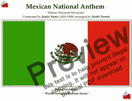 page one of Mexican National Anthem ''Himno Nacional Mexicano'' for String Orchestra