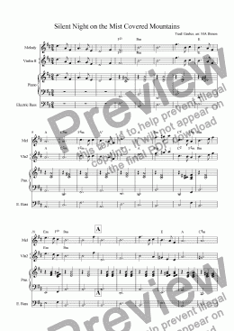 page one of Silent Night on the Mountains - a Christmas waltz for ceilidh band