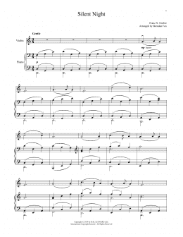 page one of Silent Night (Violin and Piano)