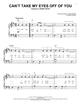 page one of Can't Take My Eyes Off Of You (from Jersey Boys) (Very Easy Piano)