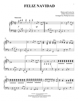 page one of Feliz Navidad (Piano Solo)