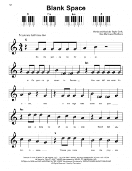 page one of Blank Space (Super Easy Piano)