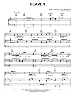 page one of Heaven (Piano, Vocal & Guitar Chords (Right-Hand Melody))