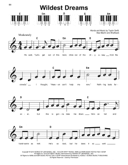 page one of Wildest Dreams (Super Easy Piano)