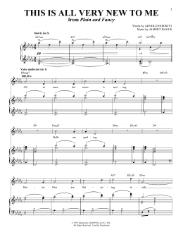 page one of This Is All Very New To Me (from Plain and Fancy) (Piano & Vocal)