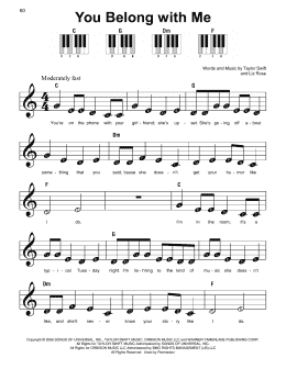 page one of You Belong With Me (Super Easy Piano)