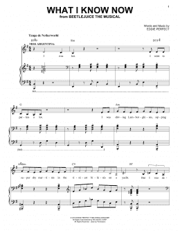 page one of What I Know Now (from Beetlejuice The Musical) (Piano & Vocal)