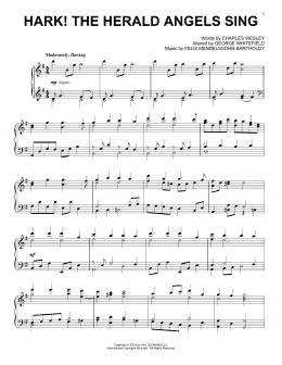 page one of Hark! The Herald Angels Sing (Piano Solo)