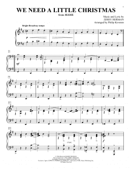 page one of We Need A Little Christmas (Piano Solo)