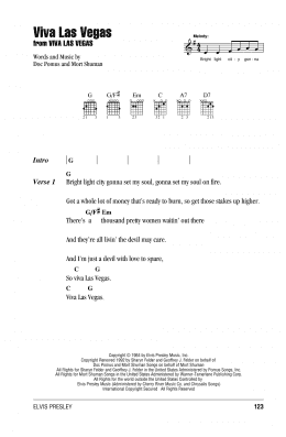 page one of Viva Las Vegas (Guitar Chords/Lyrics)