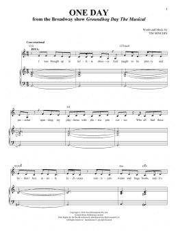 page one of One Day (from Groundhog Day The Musical) (Piano & Vocal)