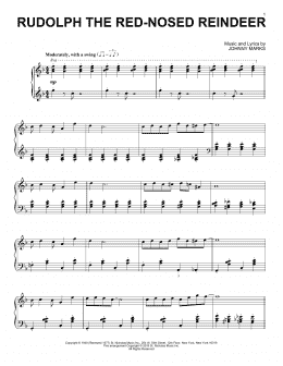 page one of Rudolph The Red-Nosed Reindeer (Piano Solo)