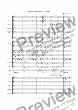 page one of Festival Processional for Orchestra