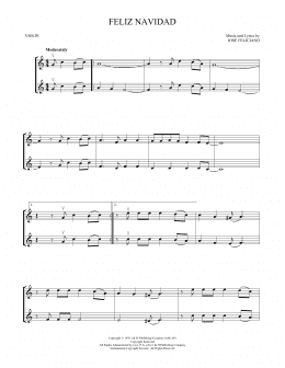 page one of Feliz Navidad (Violin Duet)