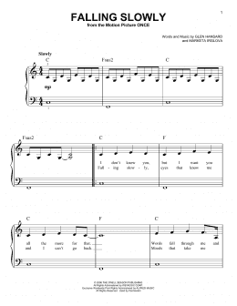 page one of Falling Slowly (from Once) (Very Easy Piano)