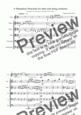 page one of Brooks-Davies: A Shropshire Pastorale for oboe and string orchestra