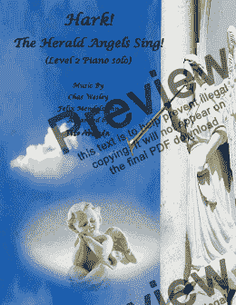 page one of Hark the Herald Angels Sing (Easy Piano solo)