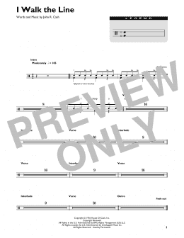 page one of I Walk The Line (Drum Chart)