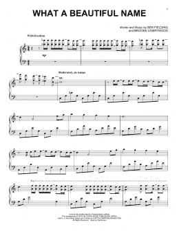 page one of What A Beautiful Name (Piano Solo)