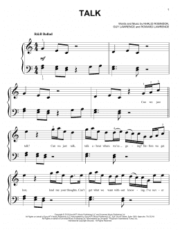 page one of Talk (Big Note Piano)