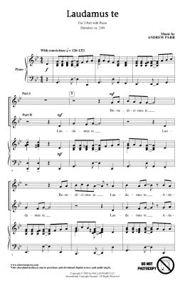 page one of Laudamus Te (2-Part Choir)