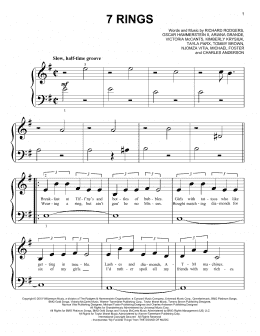 page one of 7 Rings (Big Note Piano)