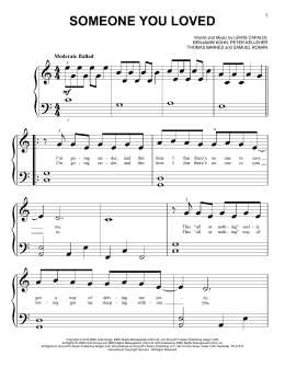 page one of Someone You Loved (Big Note Piano)