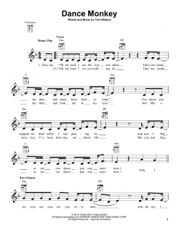 page one of Dance Monkey (Ukulele)