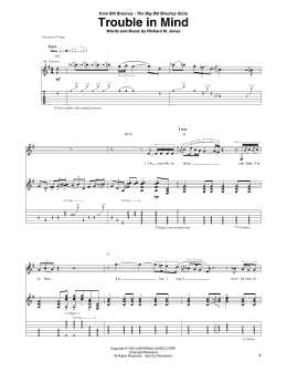 page one of Trouble In Mind (Guitar Tab)